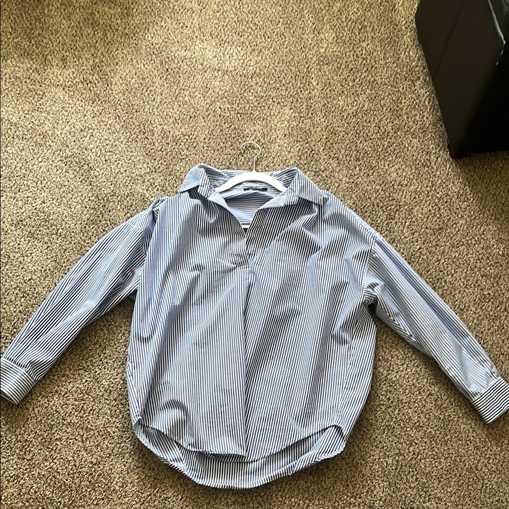 Blue Striped Long Sleeve Shirt